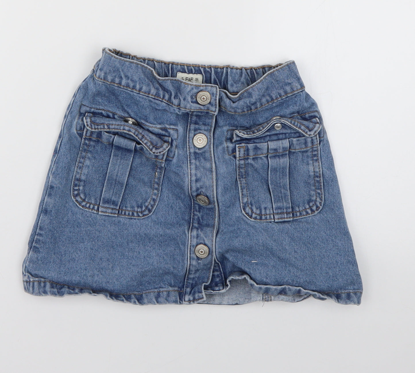 F&F Girls Blue   Mini Skirt Size 7-8 Years