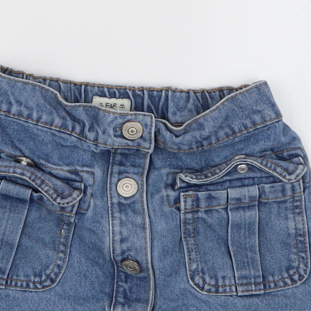 F&F Girls Blue   Mini Skirt Size 7-8 Years