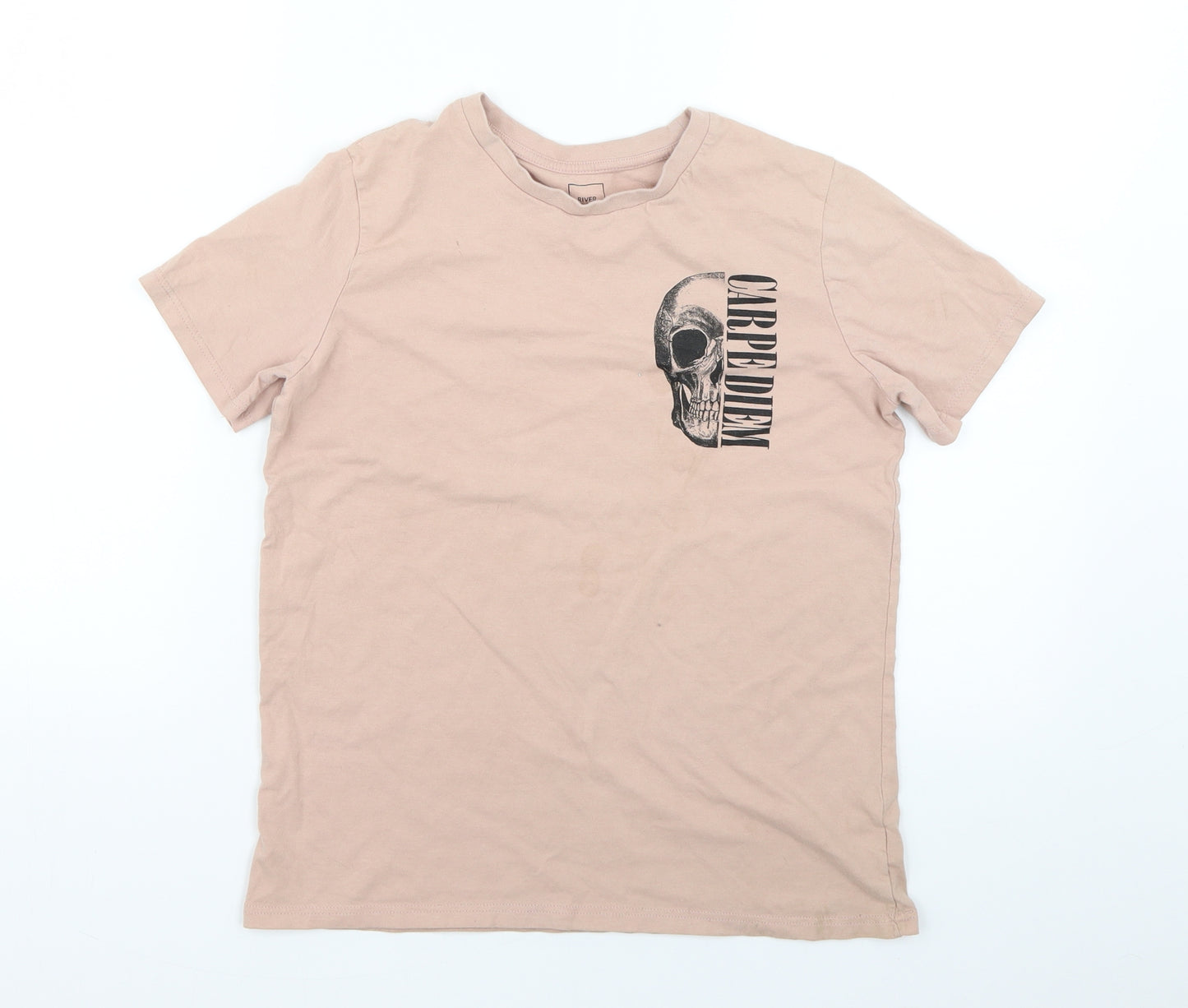 River Island Boys Pink Geometric  Basic T-Shirt Size 9-10 Years