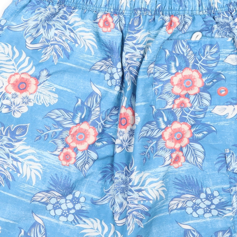 George Mens Blue Geometric  Chino Shorts Size M