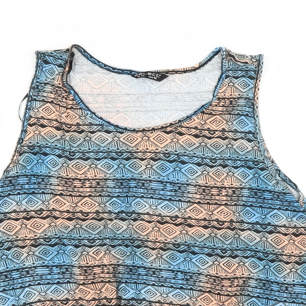Select Womens Multicoloured Geometric  Basic Blouse Size 14