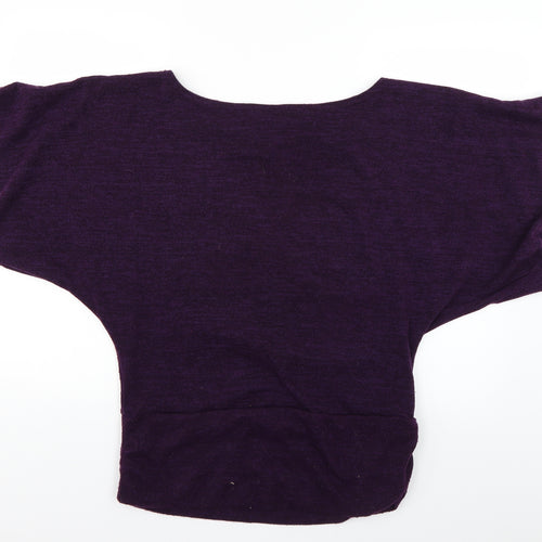 Style Womens Purple Geometric  Pullover Jumper Size 16