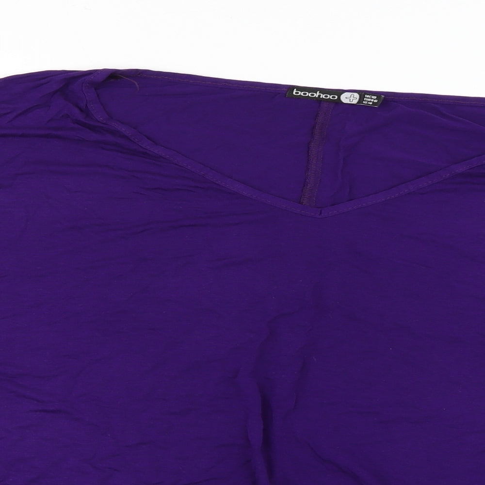 Boohoo Womens Purple   Basic T-Shirt Size 18