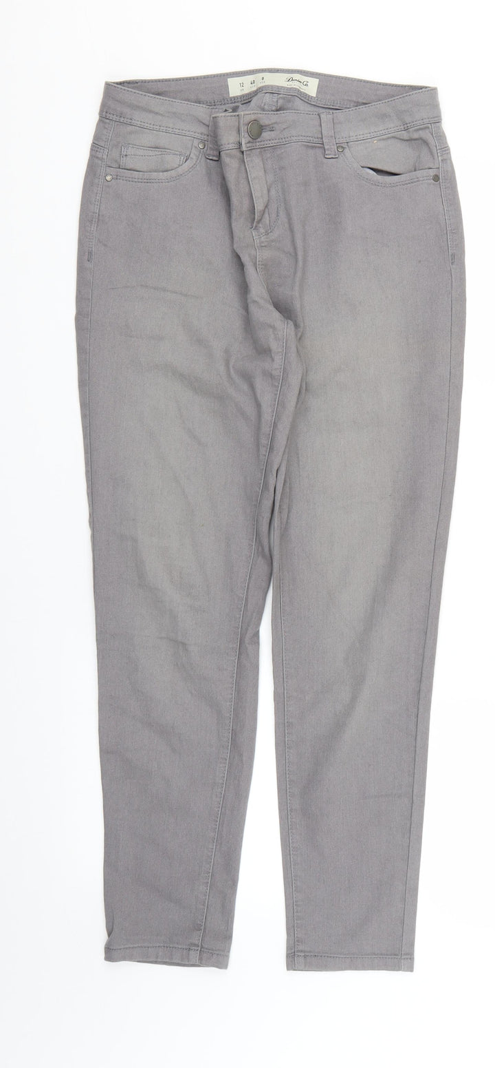 Denim & Co. Womens Grey Skinny Jeans Size 12 L25 in