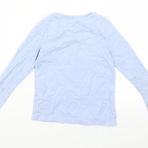 George Girls Blue Geometric  Basic T-Shirt Size 5-6 Years