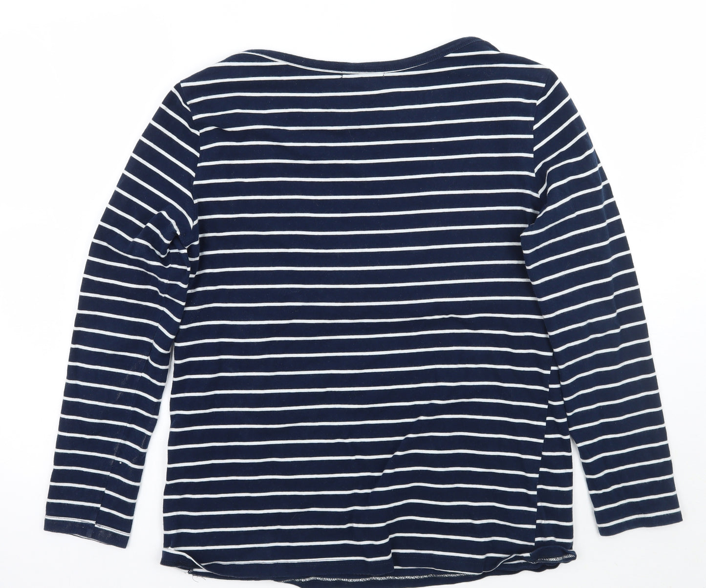 Smallshow Womens Blue Striped  Basic T-Shirt Size L