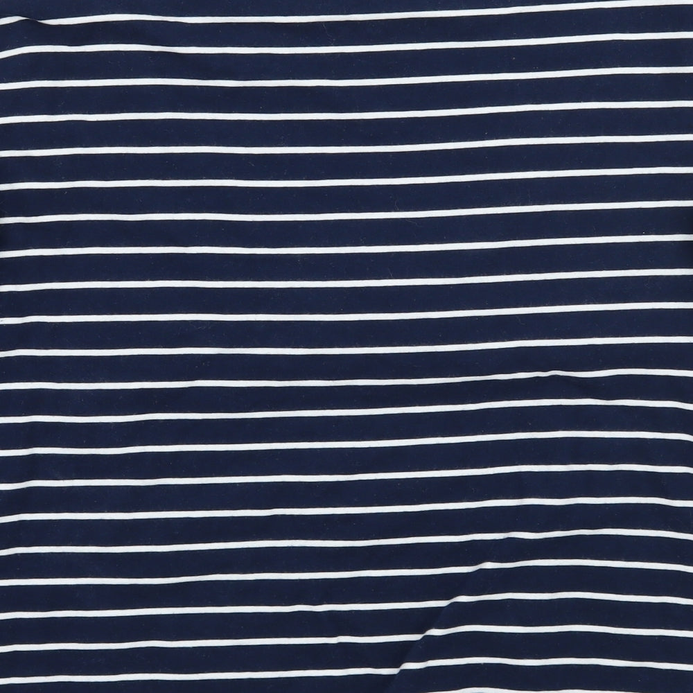 Smallshow Womens Blue Striped  Basic T-Shirt Size L