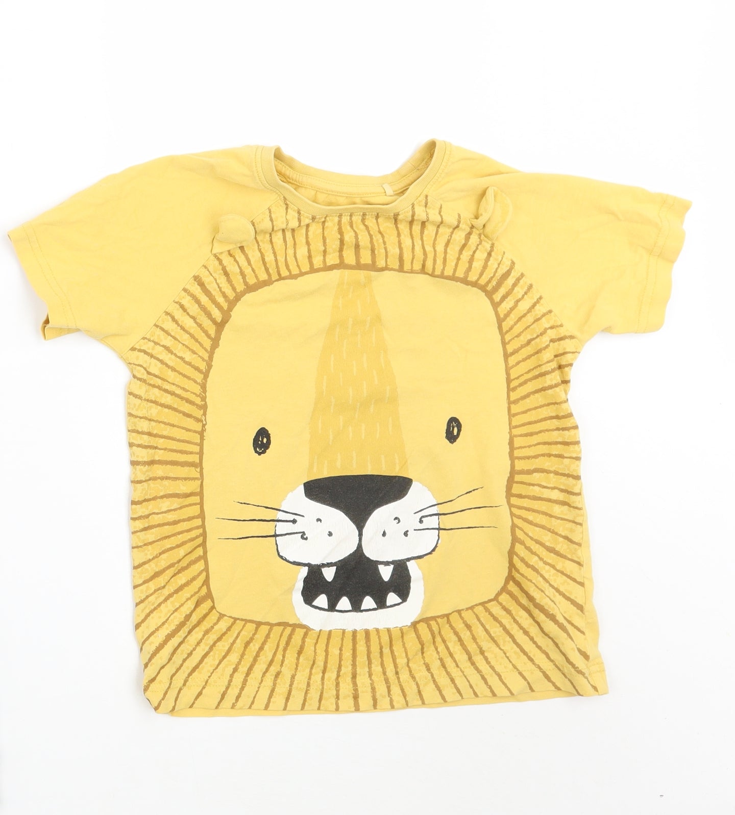 Nutmeg Boys Yellow Animal Print  Basic T-Shirt Size 5-6 Years