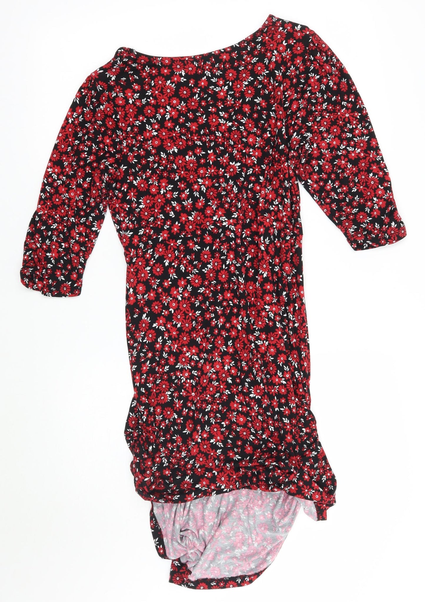 Peacocks Womens Red Floral  A-Line  Size 12