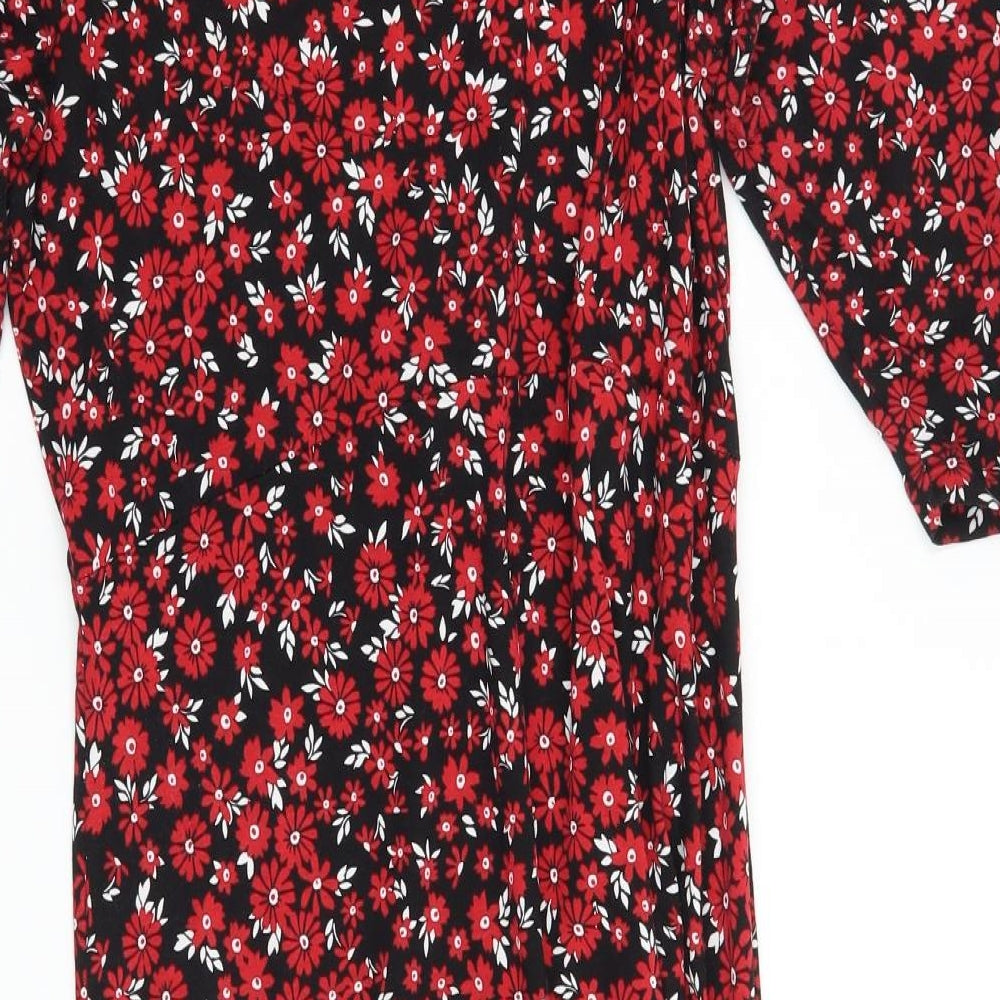 Peacocks Womens Red Floral  A-Line  Size 12