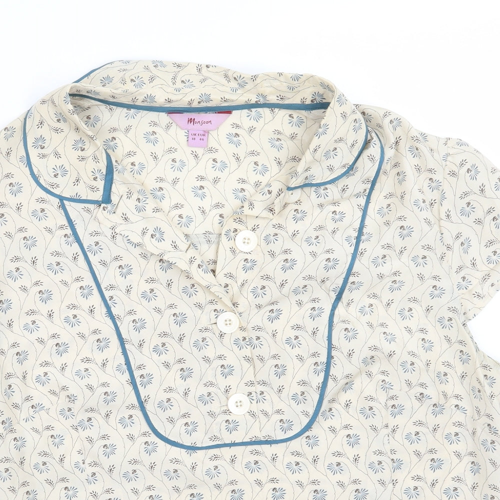 Monsoon Womens Beige Floral  Basic Blouse Size 18
