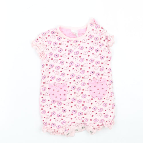 NEXT Girls Pink Floral  Babygrow One-Piece Size Newborn
