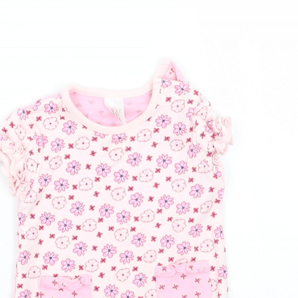 NEXT Girls Pink Floral  Babygrow One-Piece Size Newborn