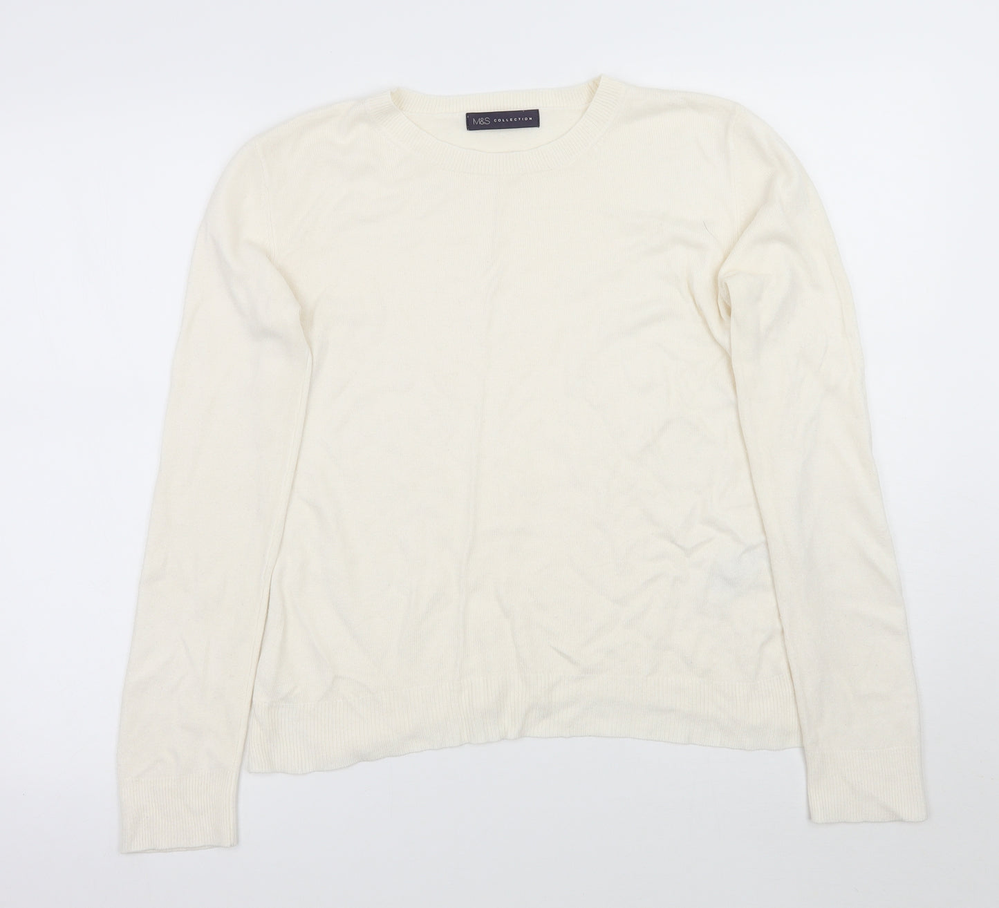 Marks and Spencer Womens White   Pullover Jumper Size 10