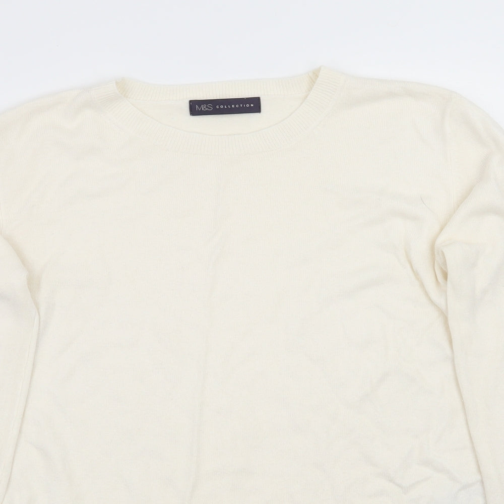 Marks and Spencer Womens White   Pullover Jumper Size 10