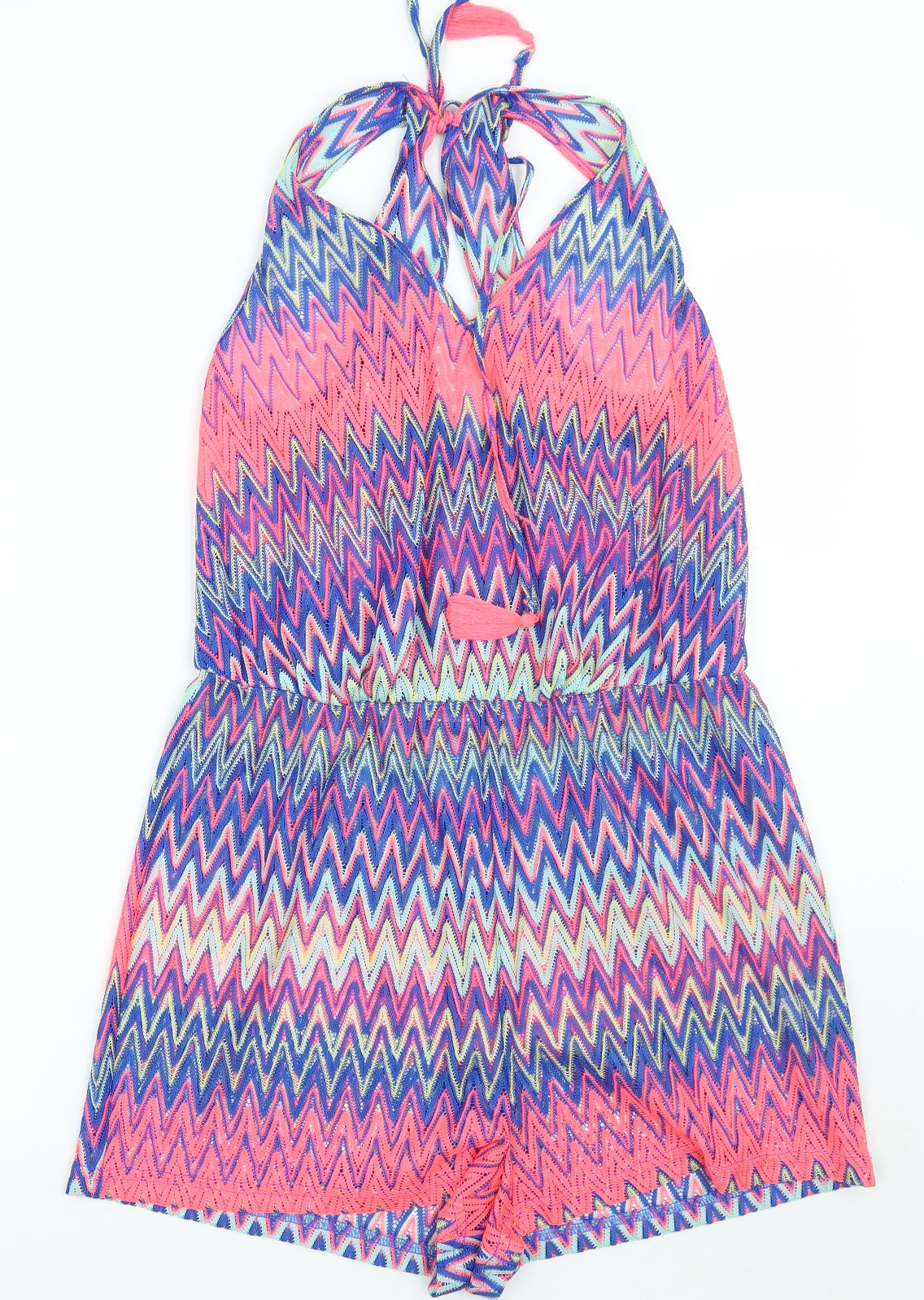 Papaya Womens Multicoloured Geometric  Playsuit One-Piece Size 14