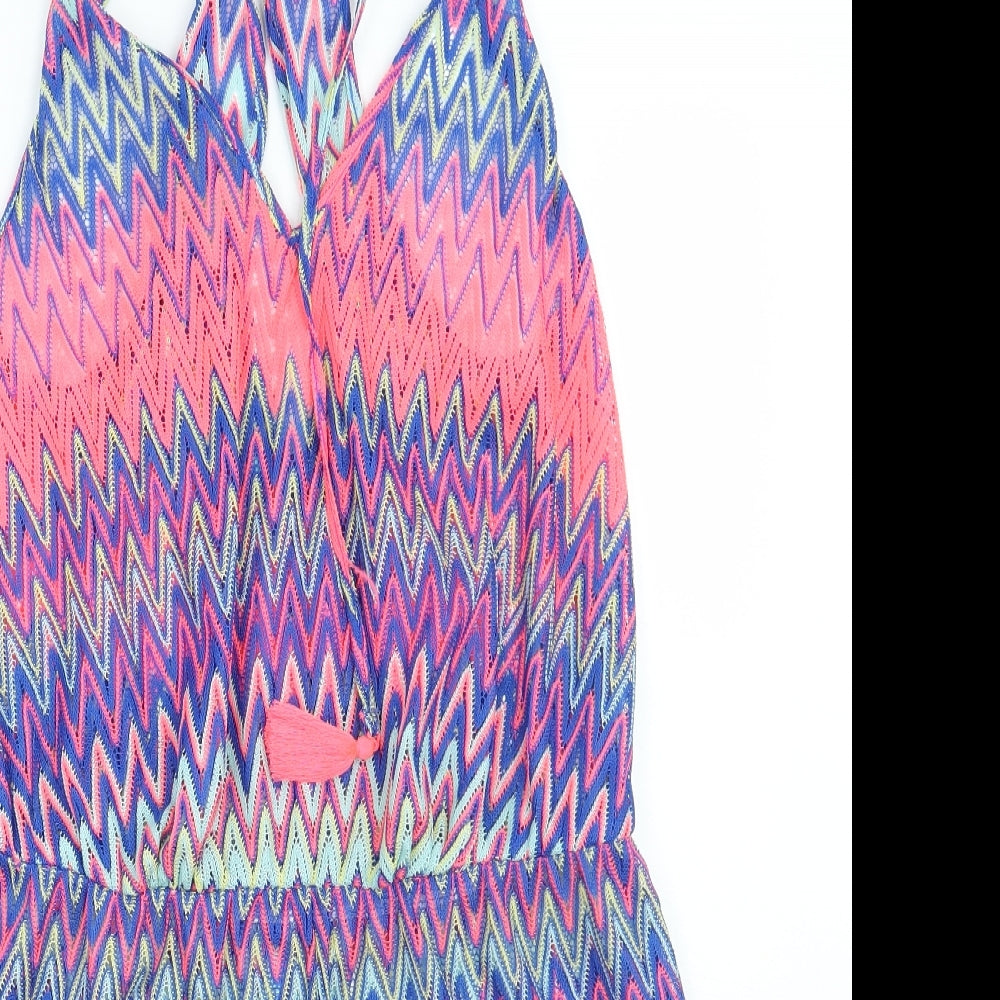 Papaya Womens Multicoloured Geometric  Playsuit One-Piece Size 14
