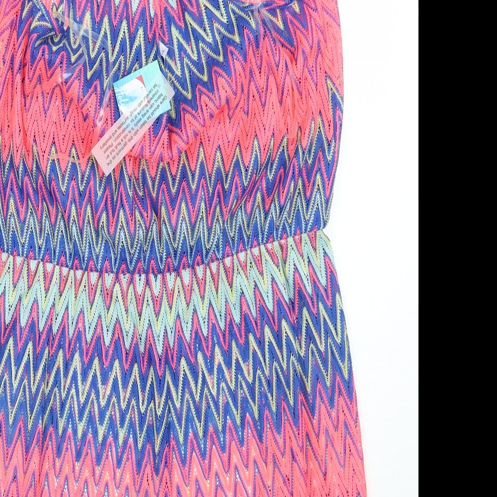 Papaya Womens Multicoloured Geometric  Playsuit One-Piece Size 14