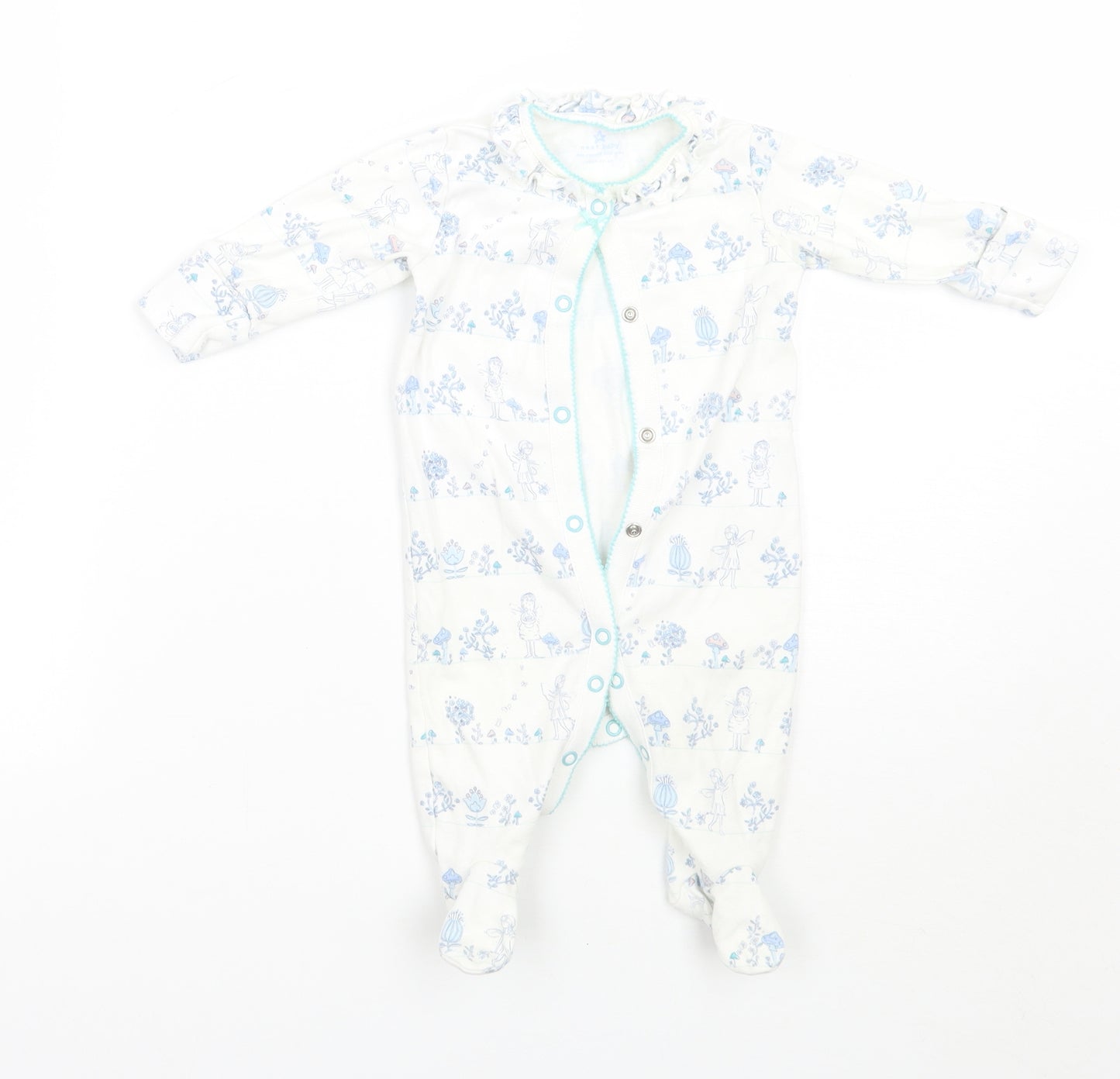 NEXT Baby White Floral  Babygrow One-Piece Size 0-3 Months
