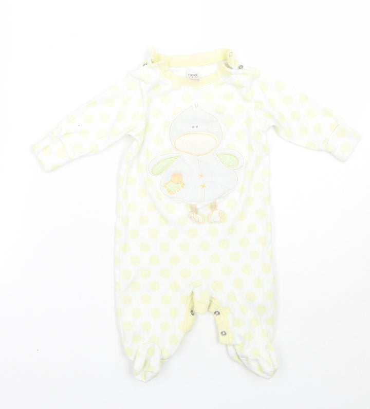 NEXT Baby Yellow Polka Dot  Babygrow One-Piece Size 3-6 Months