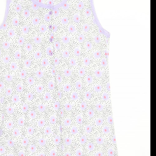 Musda pijamas Womens White Floral  A-Line  Size L