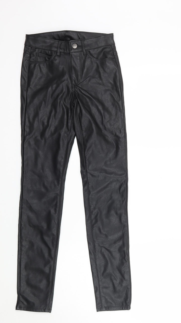 H&M Womens Black   Trousers  Size 4 L28 in