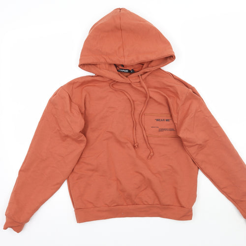 Boohoo Womens Orange   Pullover Hoodie Size 6