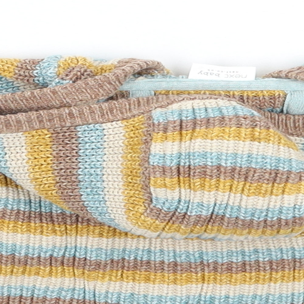 NEXT Girls Brown Striped  Cardigan Jumper Size 6-9 Months
