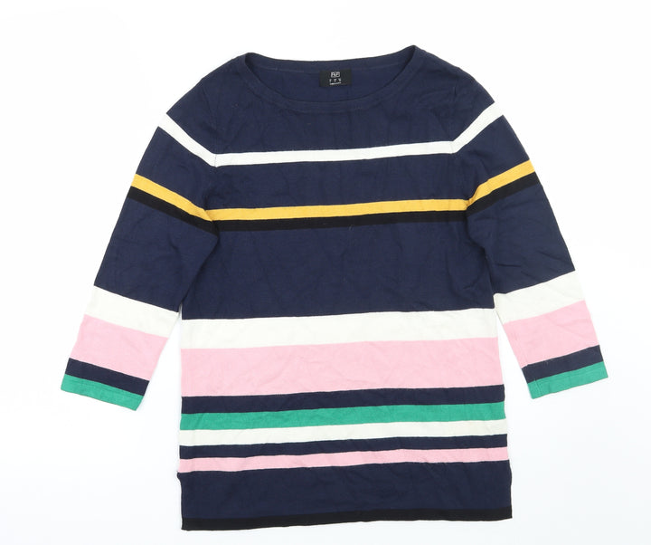 F&F Womens Blue Striped Pullover Jumper Size 6