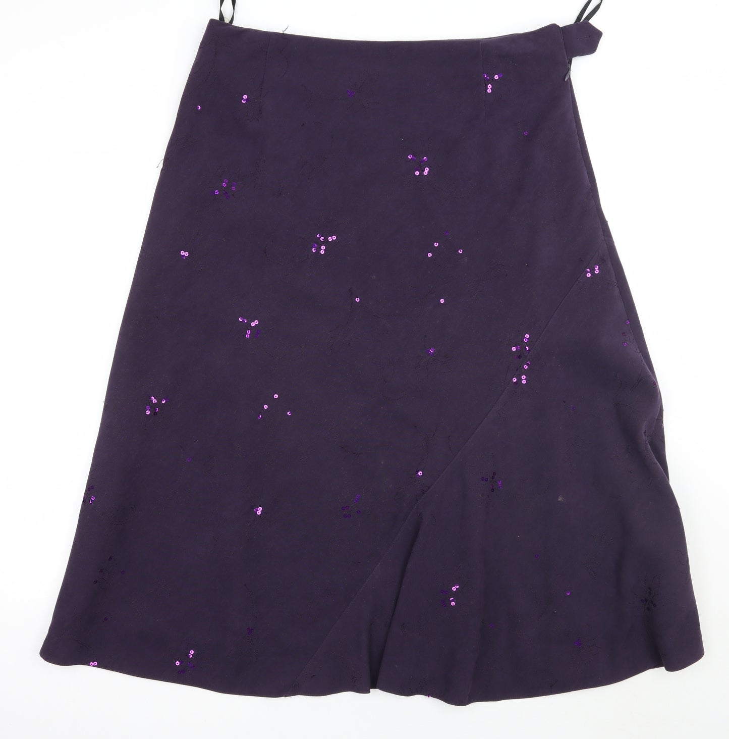 EWM Womens Purple Floral  A-Line Skirt Size 16