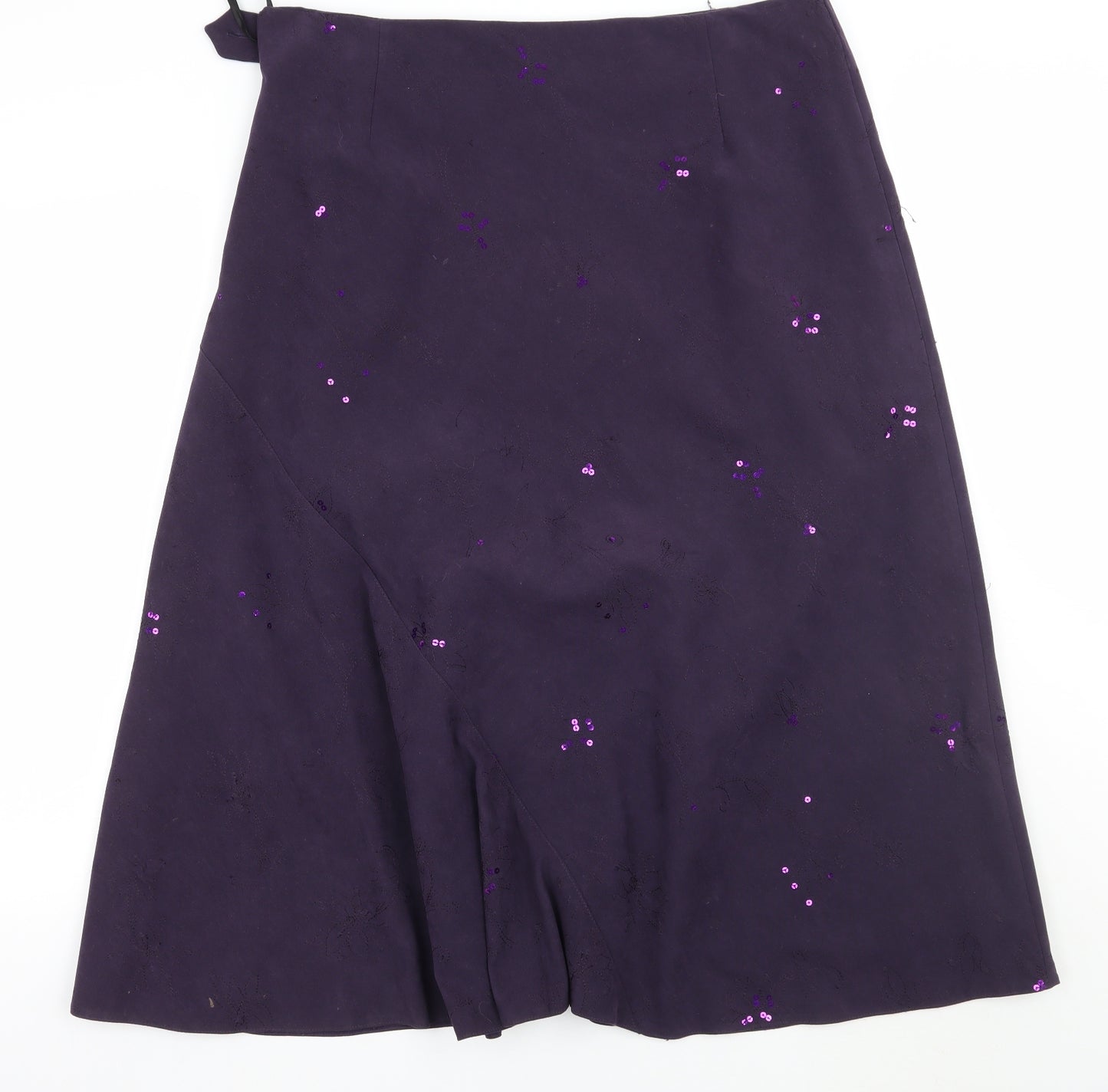 EWM Womens Purple Floral  A-Line Skirt Size 16