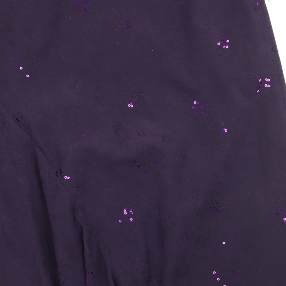 EWM Womens Purple Floral  A-Line Skirt Size 16