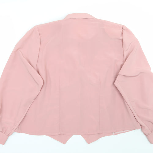 Galmes Womens Pink Floral  Basic Button-Up Size L