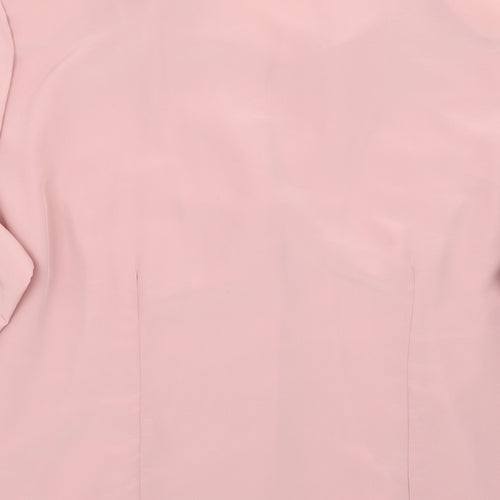 Galmes Womens Pink Floral  Basic Button-Up Size L