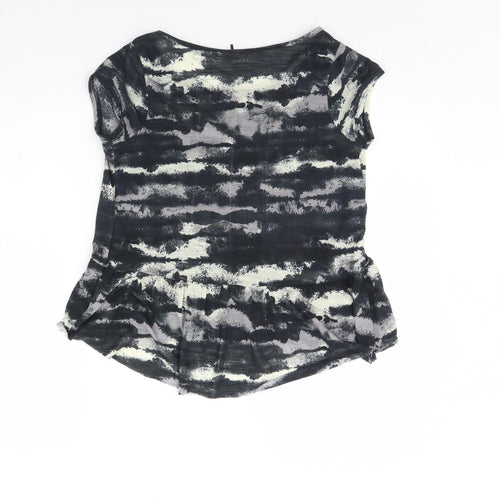 NEXT Womens Black Geometric  Basic Blouse Size S