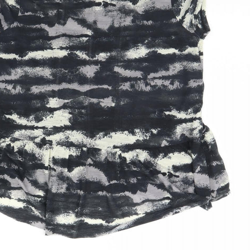 NEXT Womens Black Geometric  Basic Blouse Size S