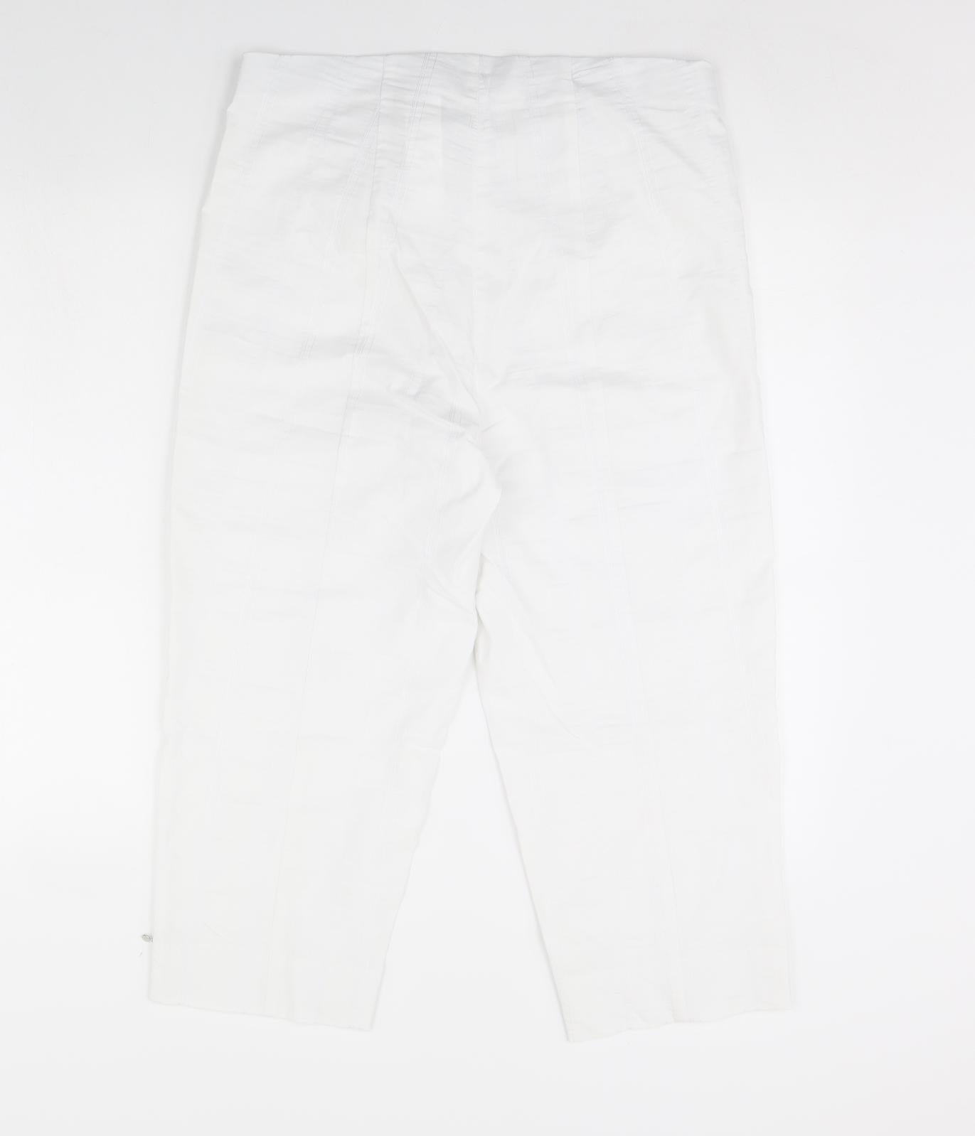 Robell Womens White   Cropped Trousers Size 18 L21 in