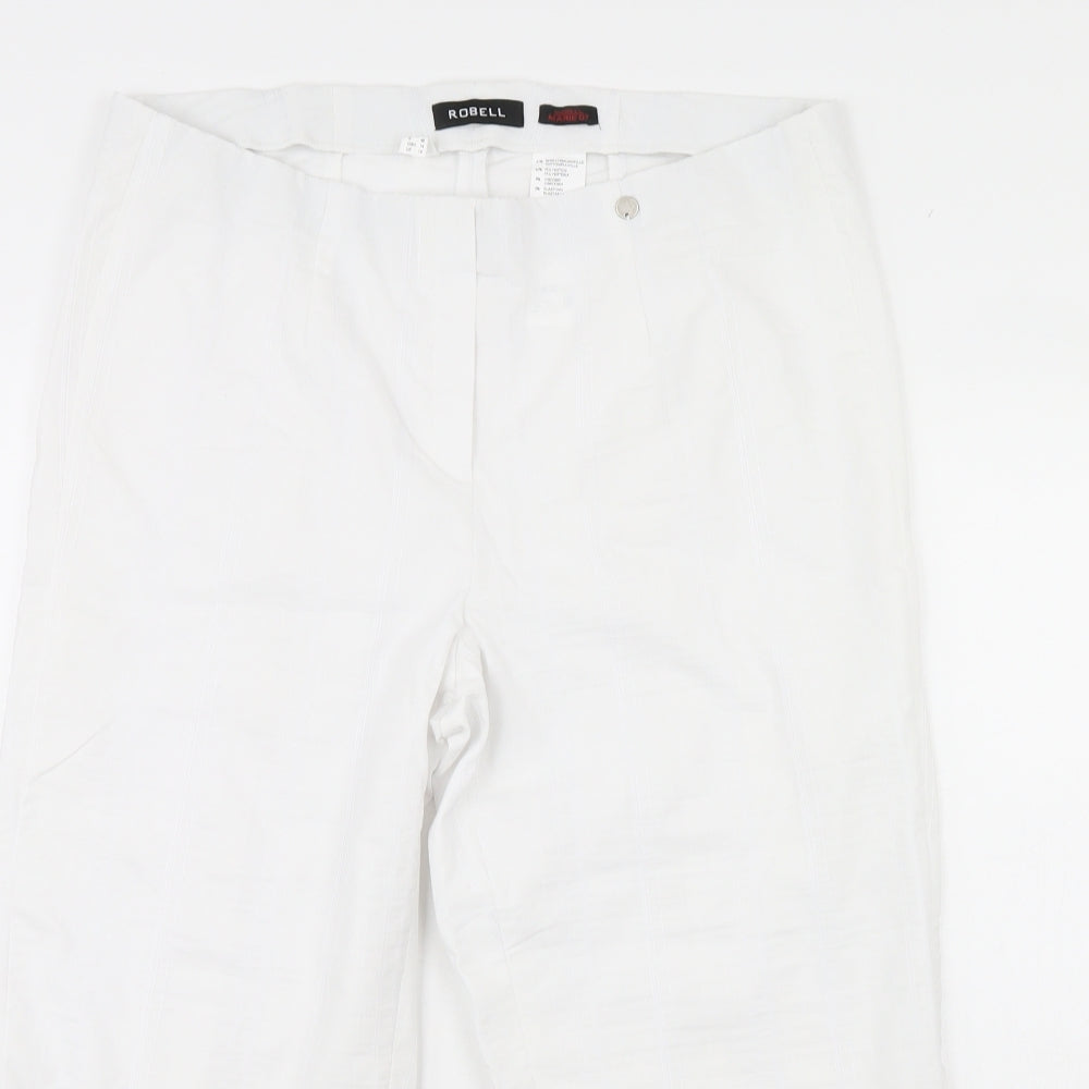 Robell Womens White   Cropped Trousers Size 18 L21 in