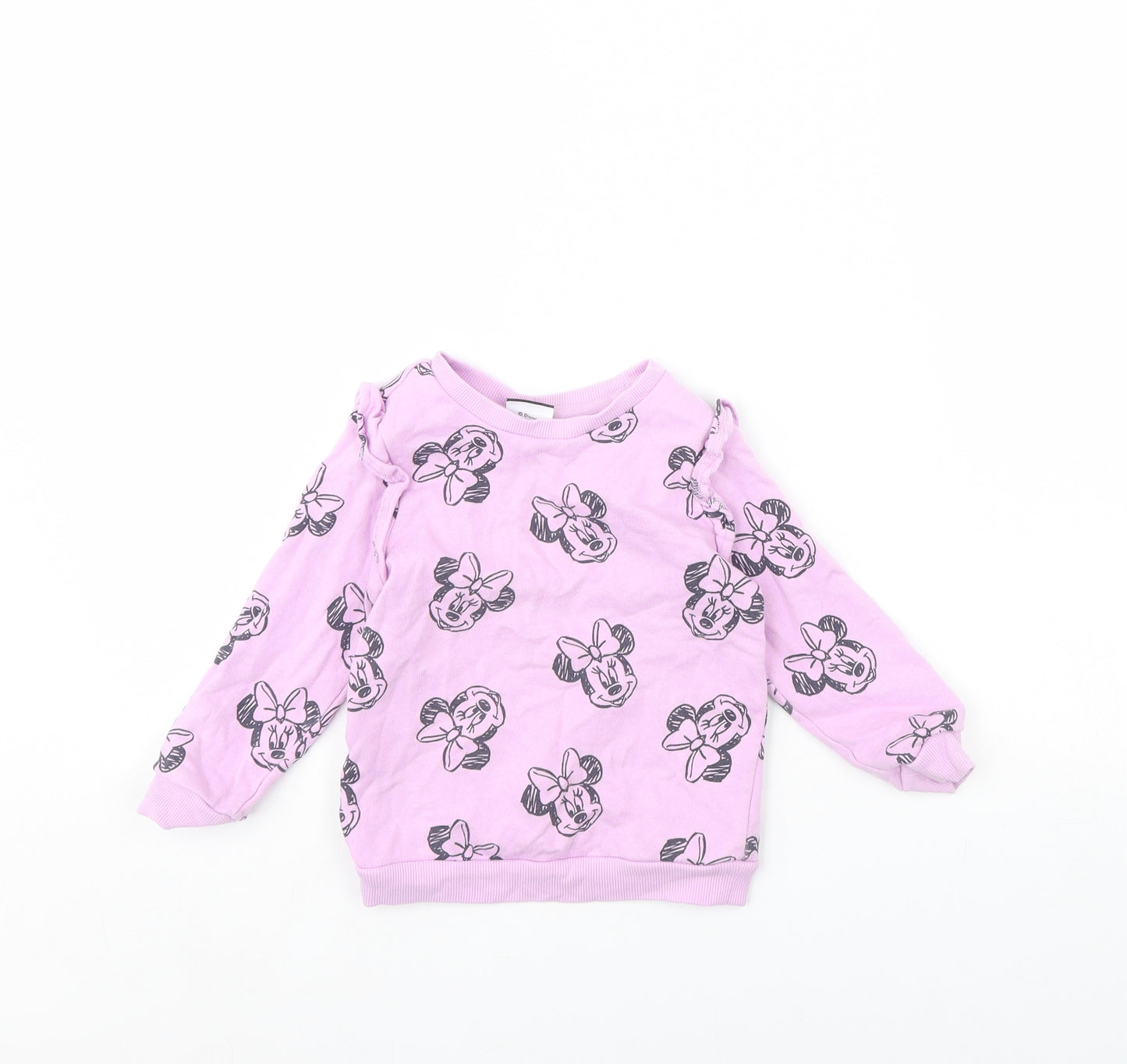 George Girls Purple Spotted  Pullover Jumper Size 3 Years  - Minnie mouse
