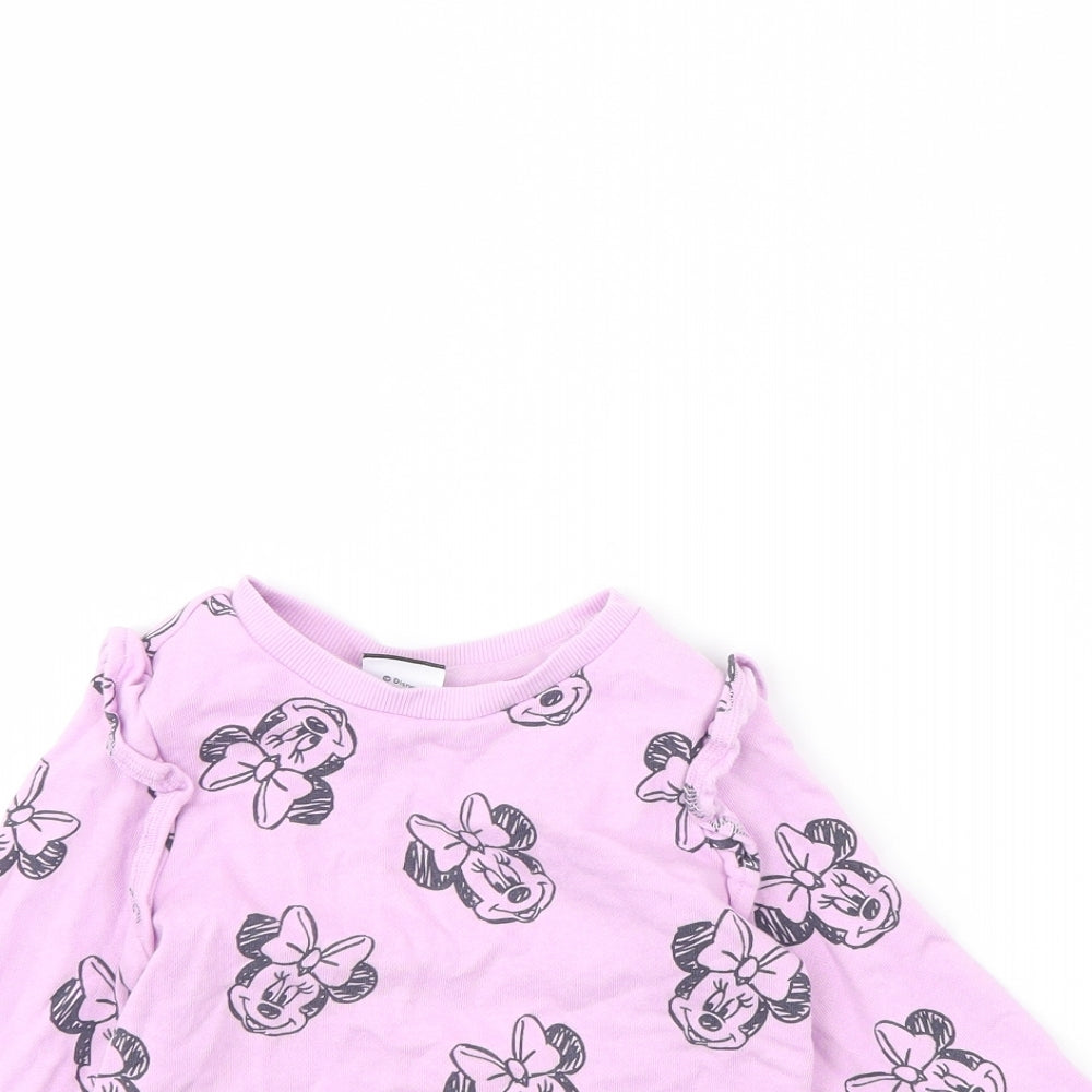 George Girls Purple Spotted  Pullover Jumper Size 3 Years  - Minnie mouse