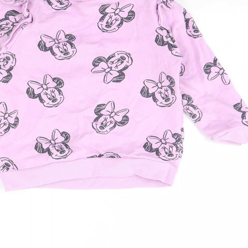 George Girls Purple Spotted  Pullover Jumper Size 3 Years  - Minnie mouse