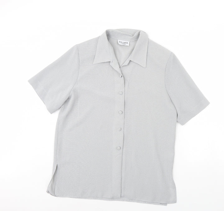 Eye Catch Womens Black   Basic Button-Up Size 16  - Shoulder Pads