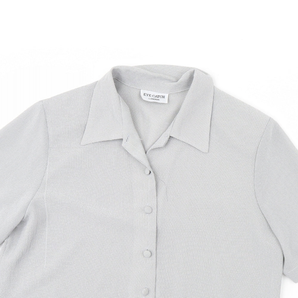 Eye Catch Womens Black   Basic Button-Up Size 16  - Shoulder Pads