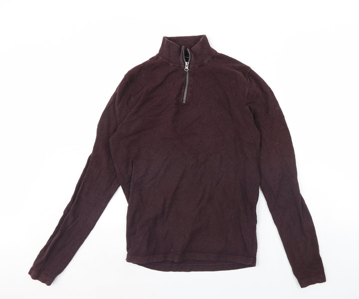 Red Herring Mens Purple Henley Jumper Size S