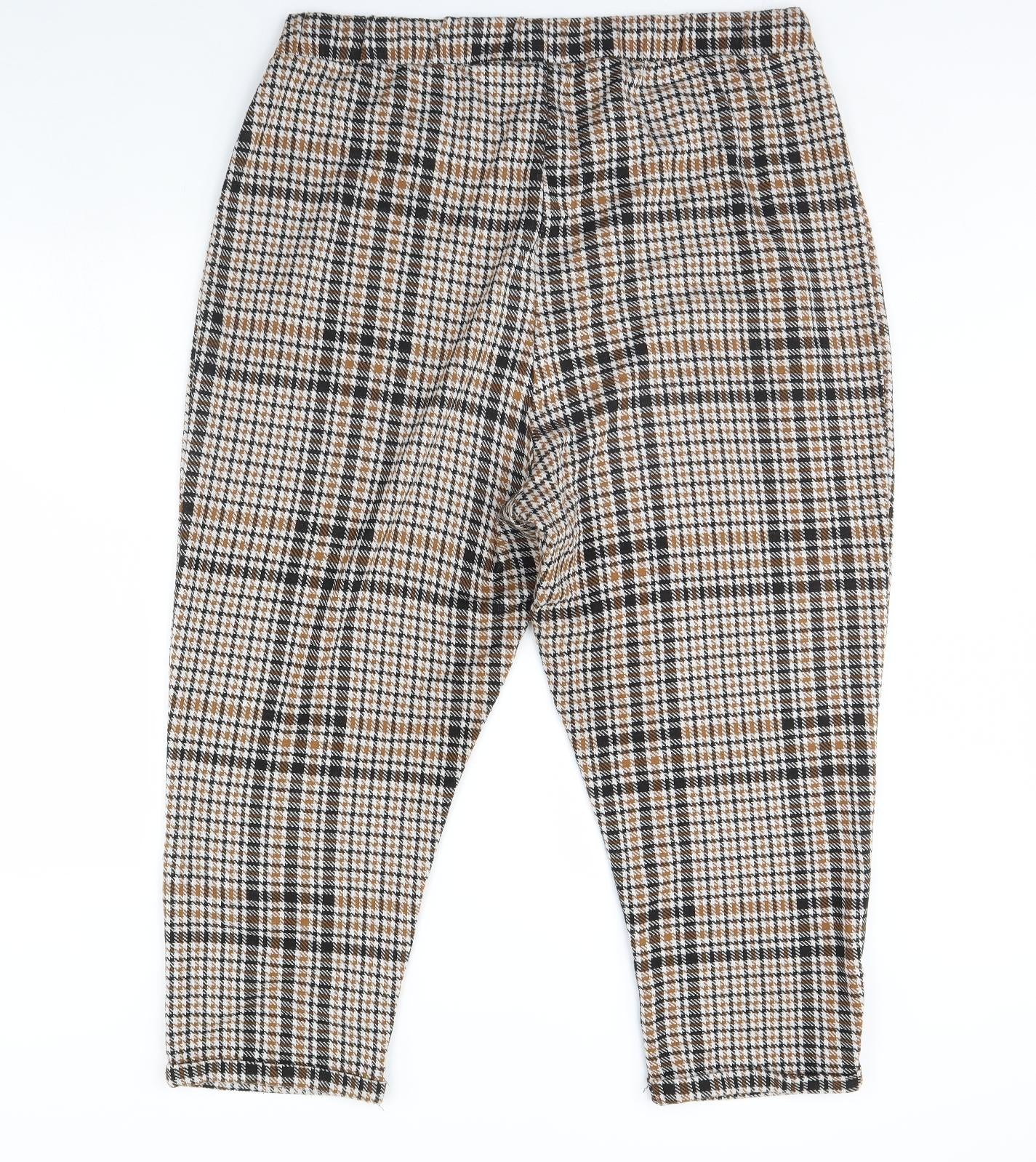 George Womens Brown Check  Trousers  Size XL L28 in