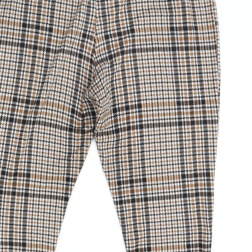 George Womens Brown Check  Trousers  Size XL L28 in