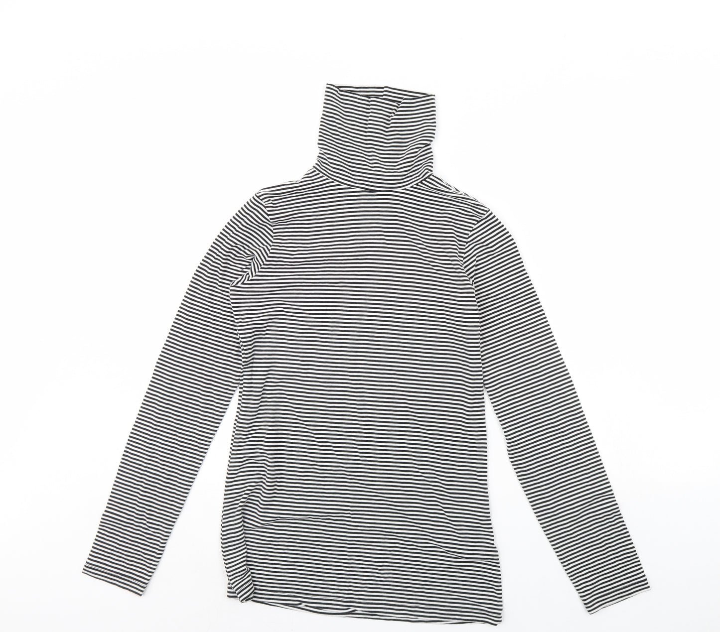 H&M Womens Black Striped  Pullover Jumper Size 14