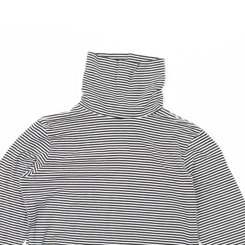H&M Womens Black Striped  Pullover Jumper Size 14
