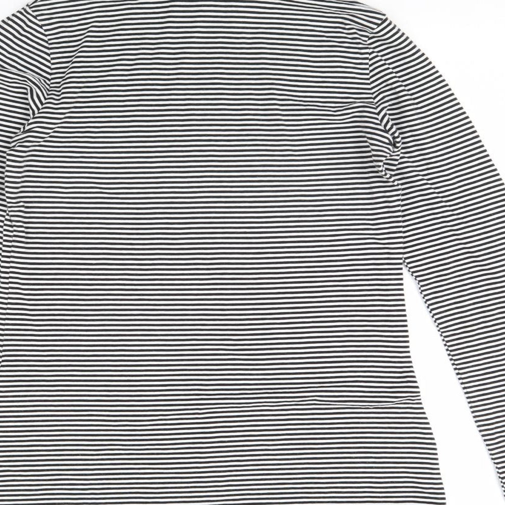 H&M Womens Black Striped  Pullover Jumper Size 14