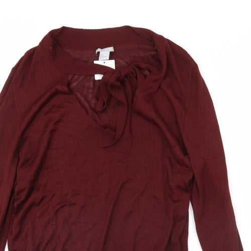 H&M Womens Red   Pullover Jumper Size L